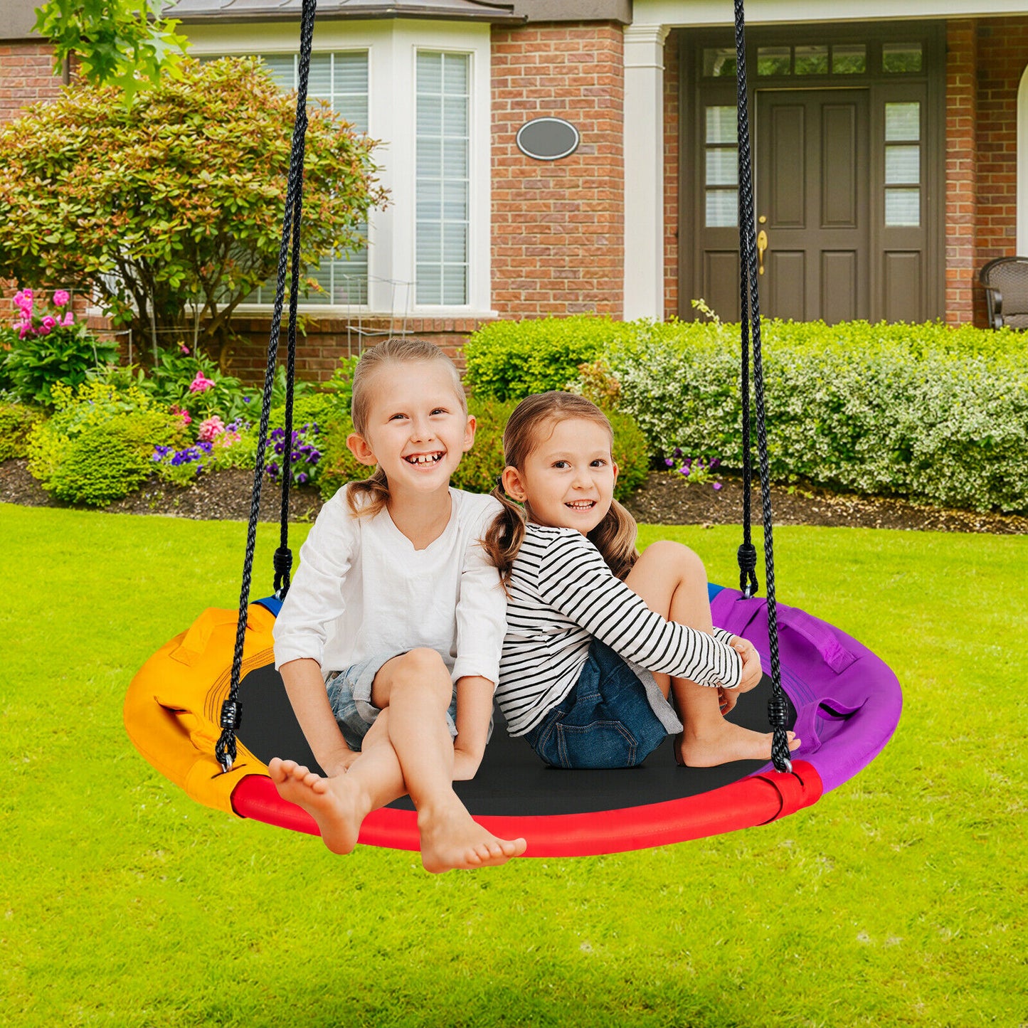 100cm Round Saucer Tree Swing with Pillow & Handle