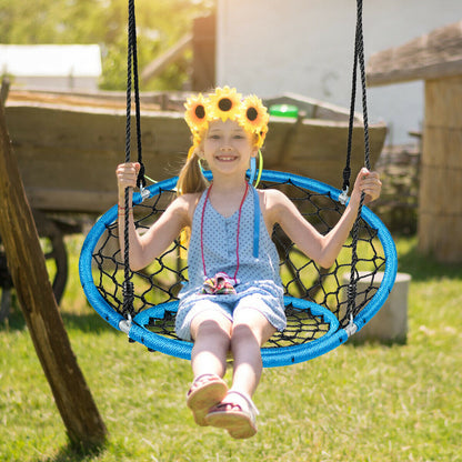 Web Net Hanging Swing Chair Tree Set-Blue