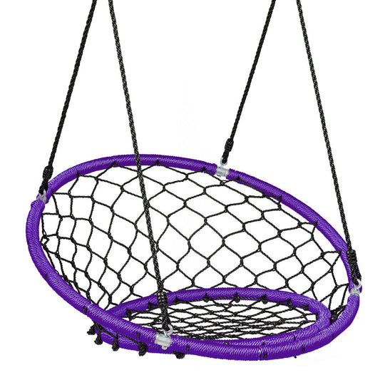 Web Net Hanging Swing Chair Tree Set-Purple