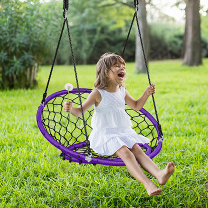 Web Net Hanging Swing Chair Tree Set-Purple