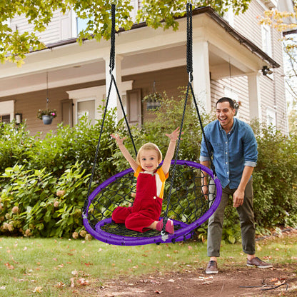 Web Net Hanging Swing Chair Tree Set-Purple