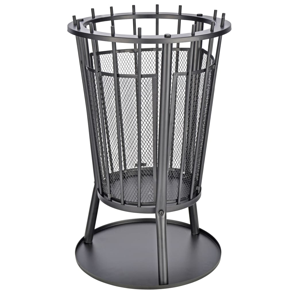 HI Fire Basket with Spark Guard Black 40x61 cm