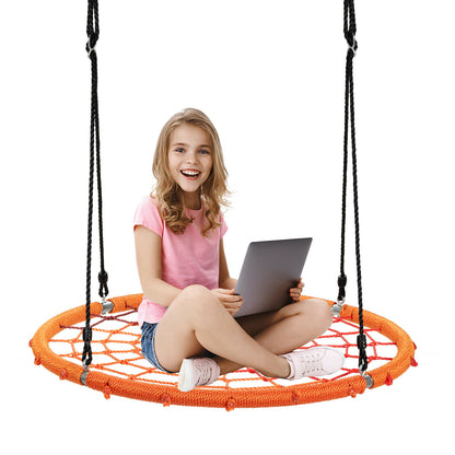 100cm Spider Web Tree Swing Round Children-Orange