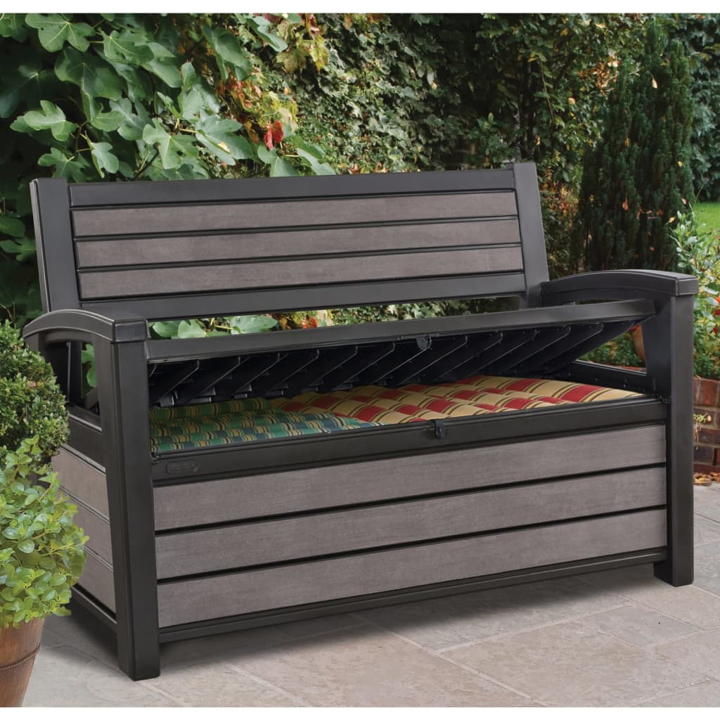 Keter 2-Seater Garden Bench with Storage Box Hudson 227 L Grey