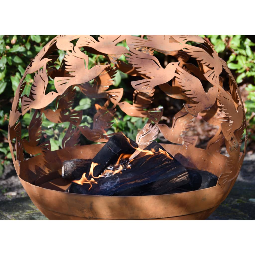 Esschert Design Fire Pit Laser Cut Birds Rust