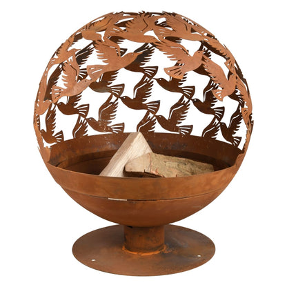 Esschert Design Fire Pit Laser Cut Birds Rust