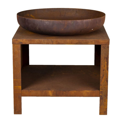 Esschert Design Fire Bowl with Wood Storage 62 cm Rust