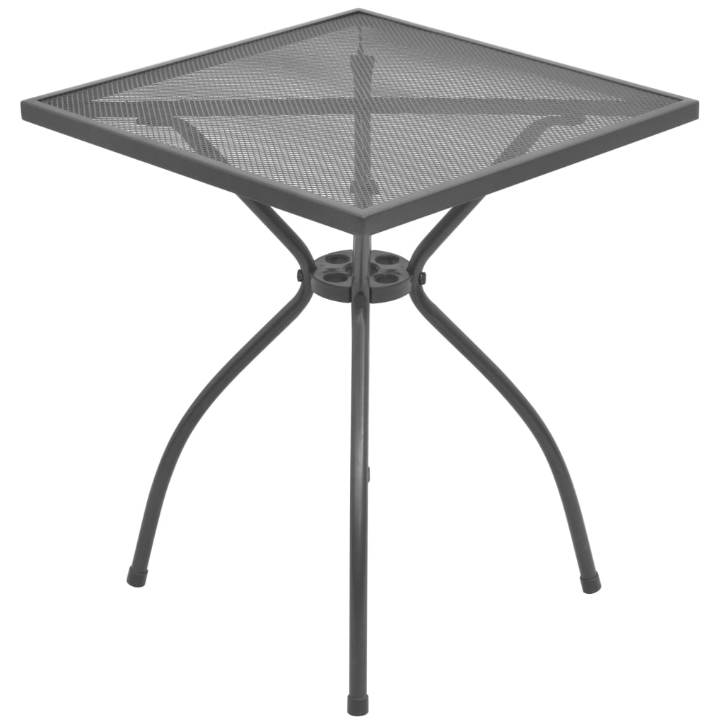 3 Piece Bistro Set with Folding Chairs Steel Anthracite