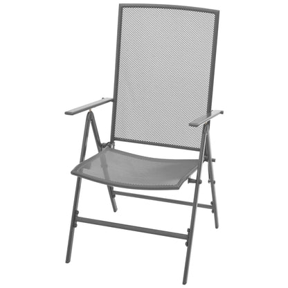 5 Piece Outdoor Dining Set with Folding Chairs Steel Anthracite