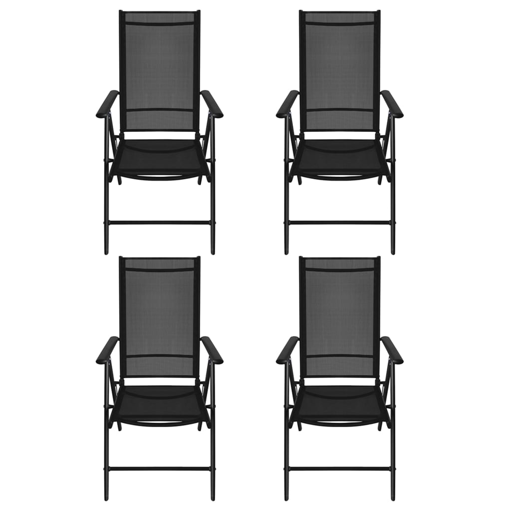 5 Piece Outdoor Dining Set Aluminium and WPC Black