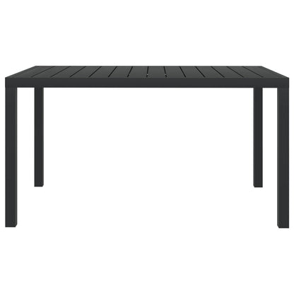 Garden Table Black 150x90x74 cm Aluminium and WPC