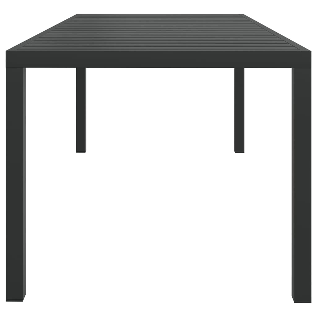 Garden Table Black 185x90x74 cm Aluminium and WPC