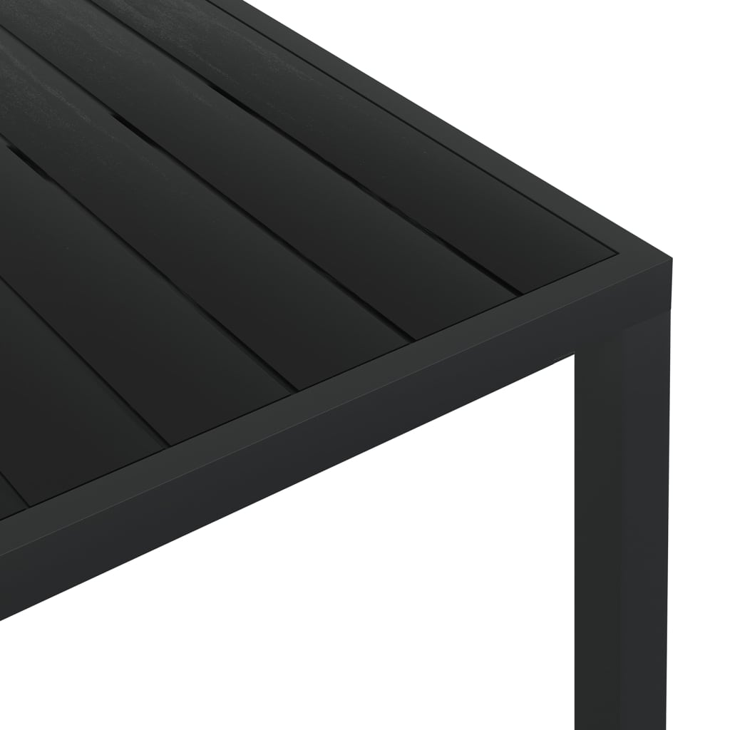 Garden Table Black 185x90x74 cm Aluminium and WPC