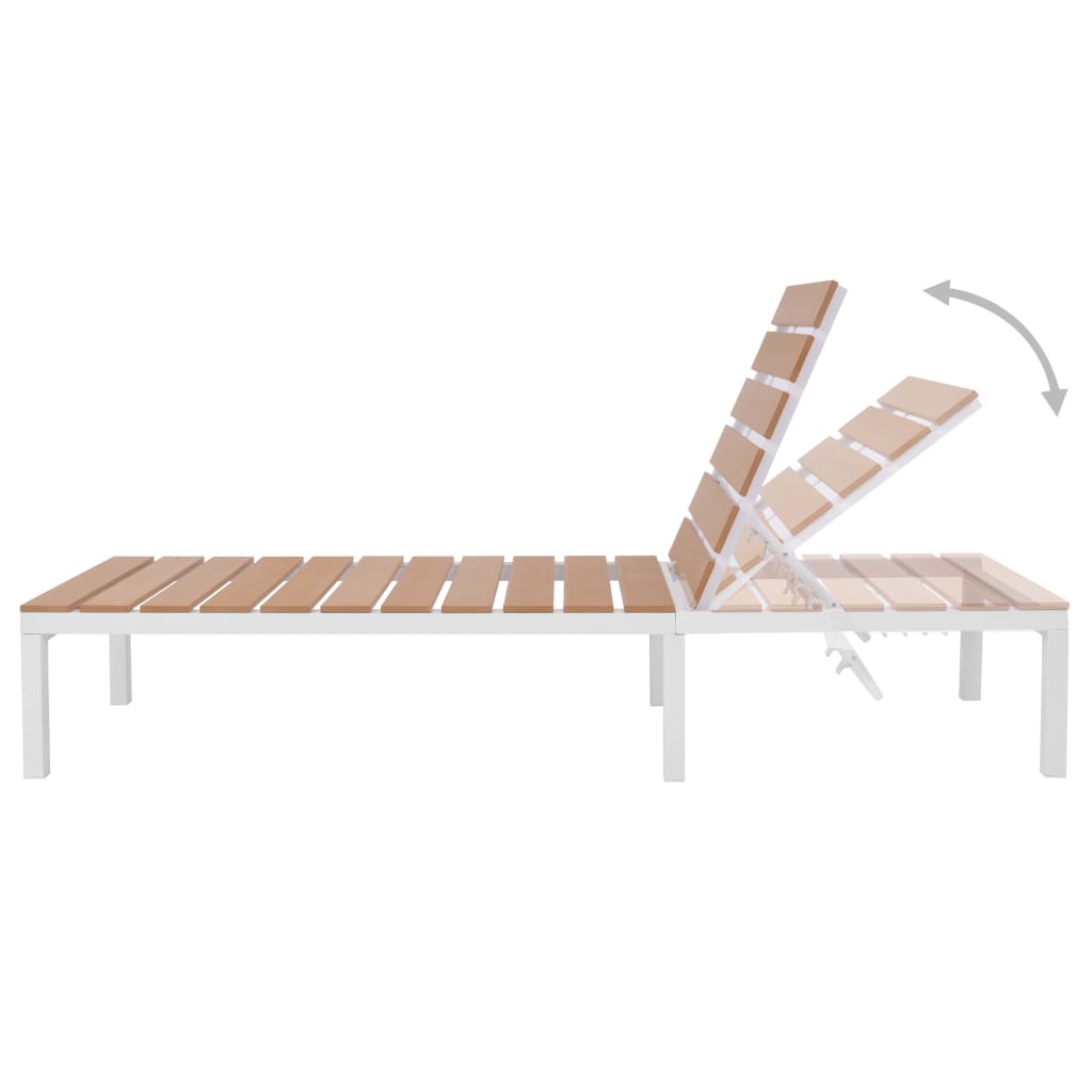 Sun Lounger Aluminium and WPC Brown