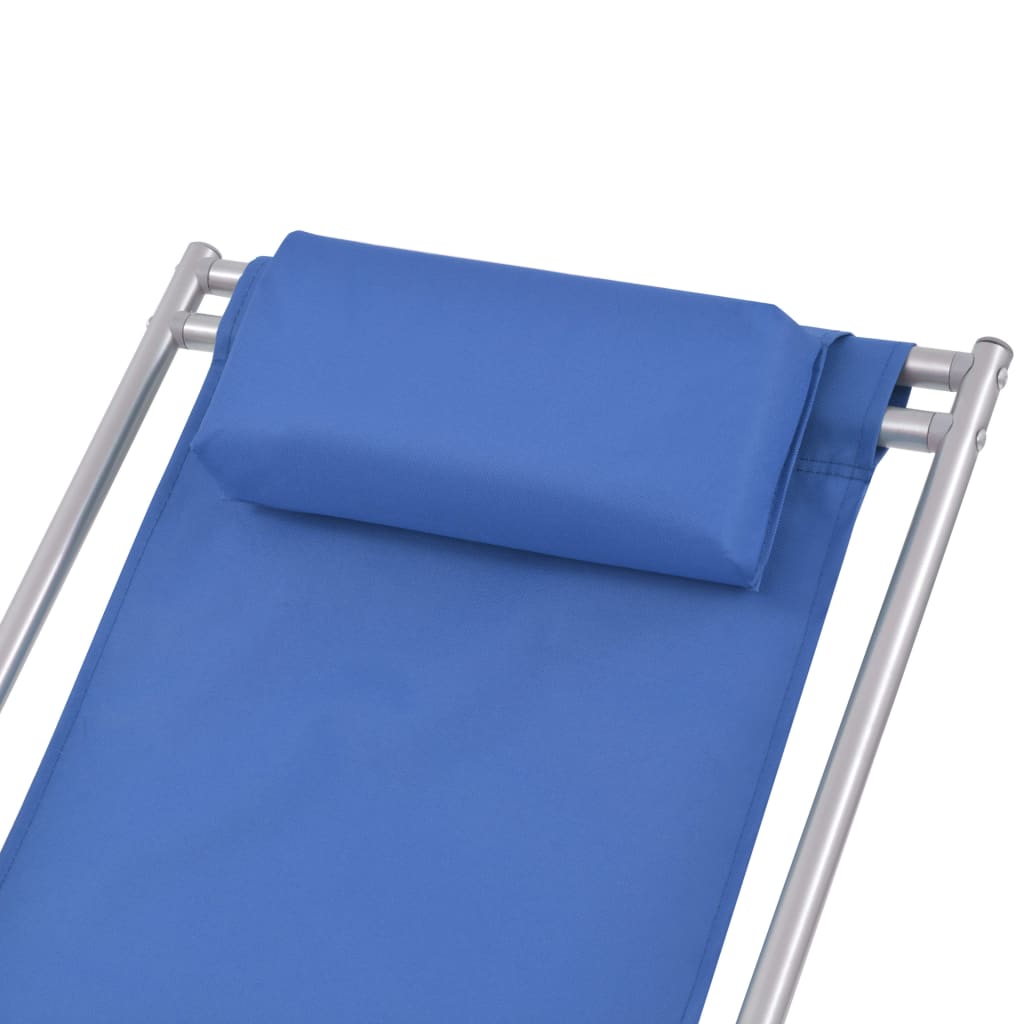 Reclining Deck Chairs 2 pcs Steel Blue