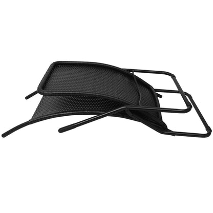 Folding Sun Lounger Poly Rattan Black