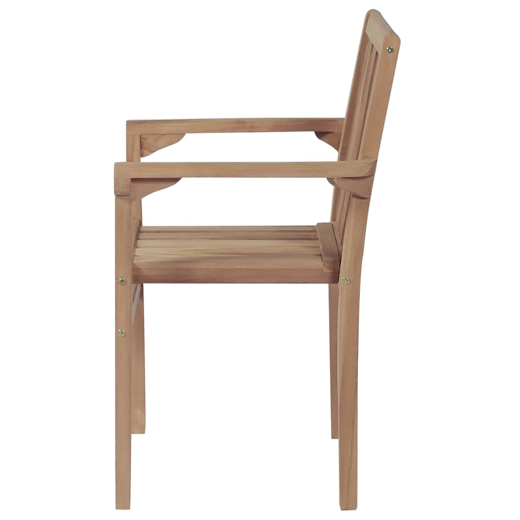 Stackable Garden Chairs 2 pcs Solid Teak Wood