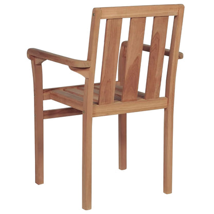 Stackable Garden Chairs 2 pcs Solid Teak Wood