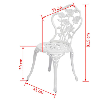 Bistro Chairs 2 pcs Cast Aluminium White