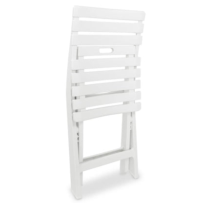 3 Piece Folding Bistro Set Plastic White