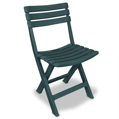 3 Piece Folding Bistro Set Plastic Green