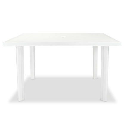 Garden Table White 126x76x72 cm Plastic