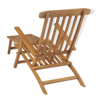 Deck Chair with Footrest Solid Teak Wood