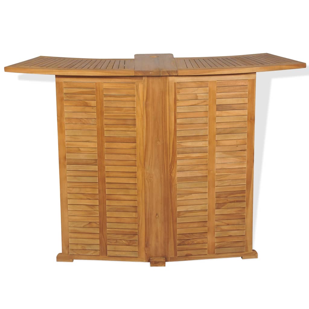 Folding Bar Table 155x53x105 cm Solid Teak Wood