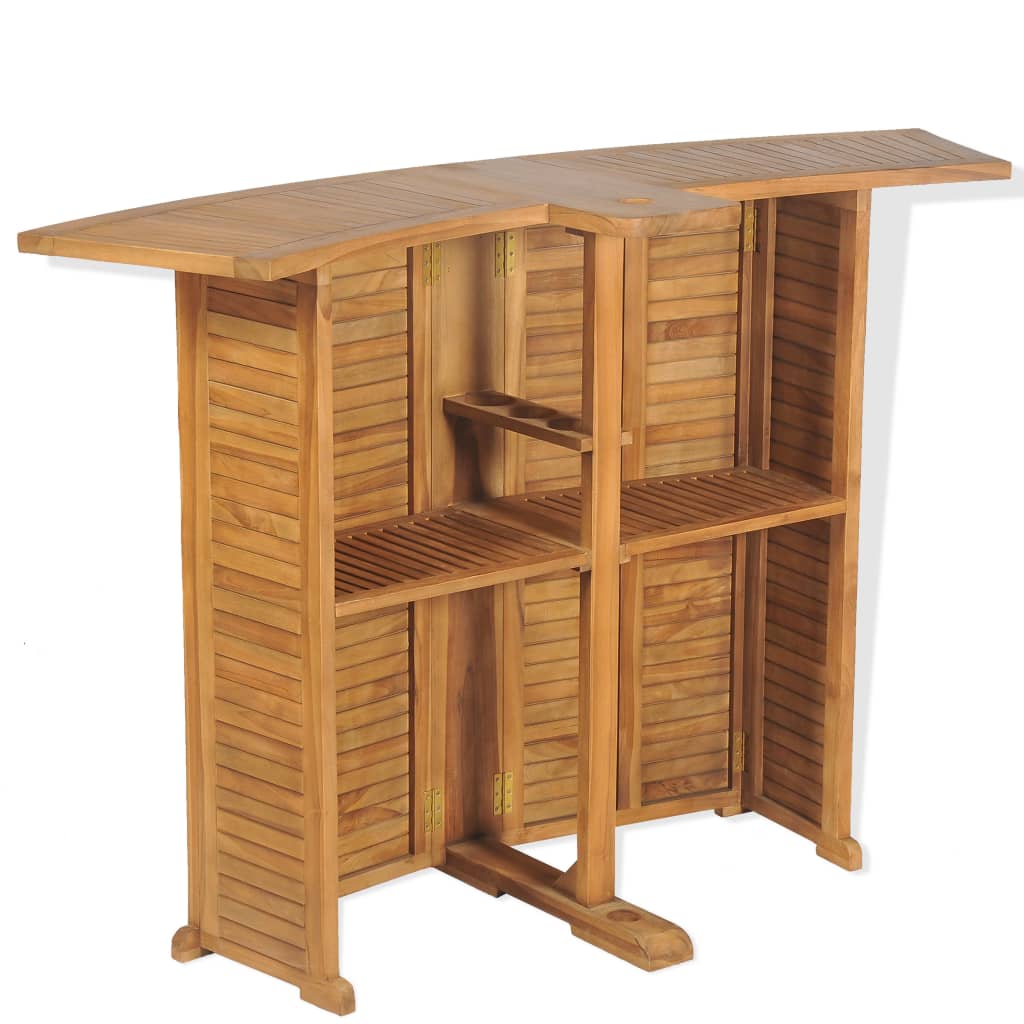 Folding Bar Table 155x53x105 cm Solid Teak Wood