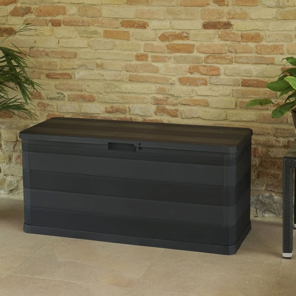 Garden Storage Box Black 117x45x56 cm