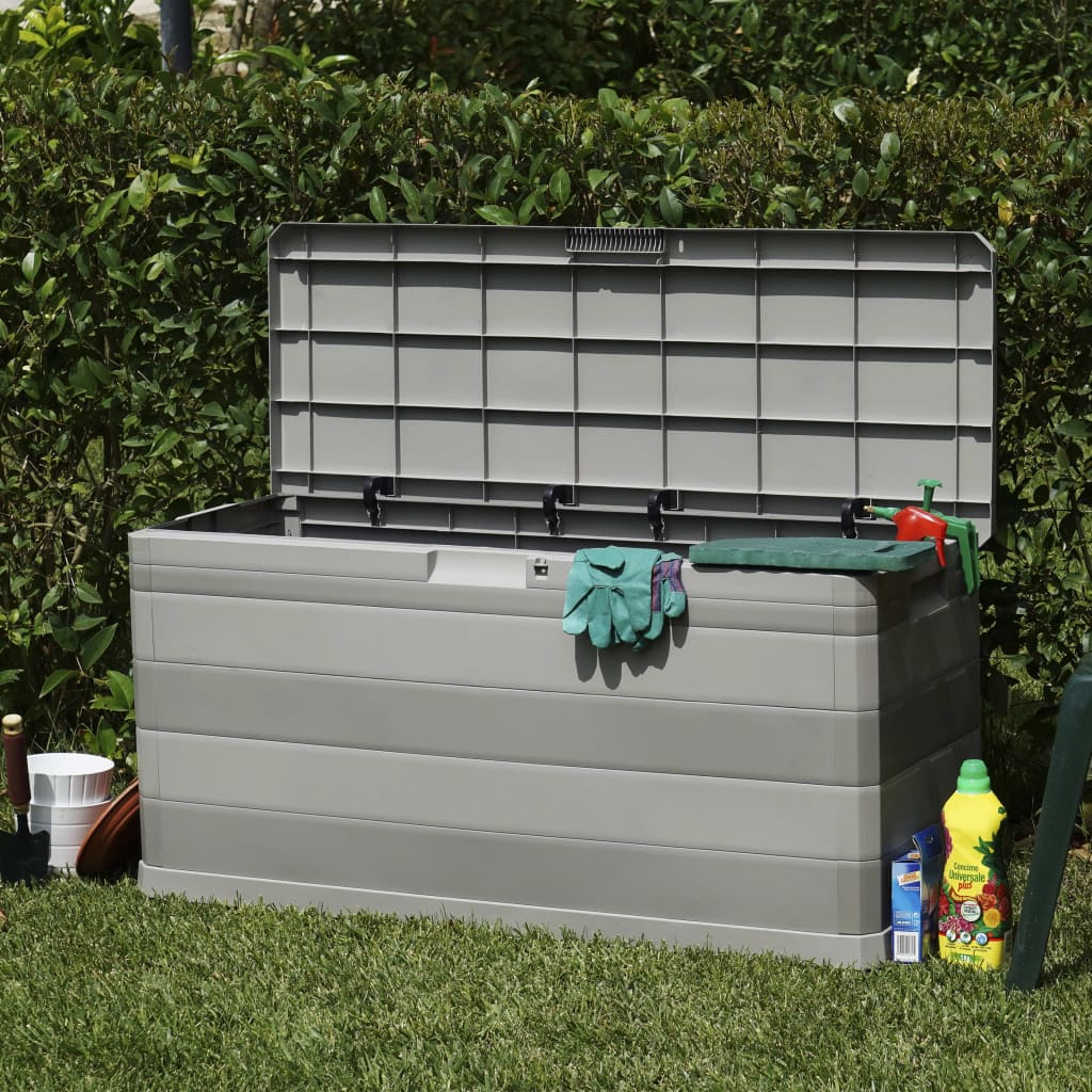 Garden Storage Box Grey 117x45x56 cm