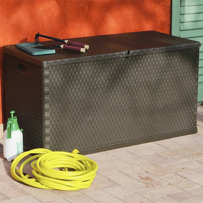 Garden Storage Box Brown 120x56x63 cm PP Rattan