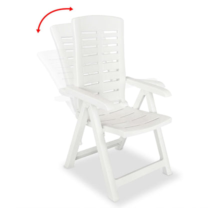 Reclining Garden Chairs 2 pcs Plastic White