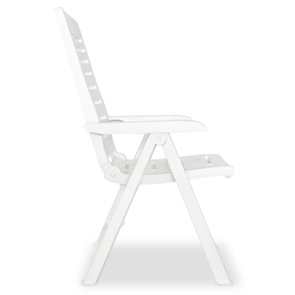 Reclining Garden Chairs 2 pcs Plastic White