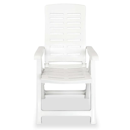 Reclining Garden Chairs 2 pcs Plastic White