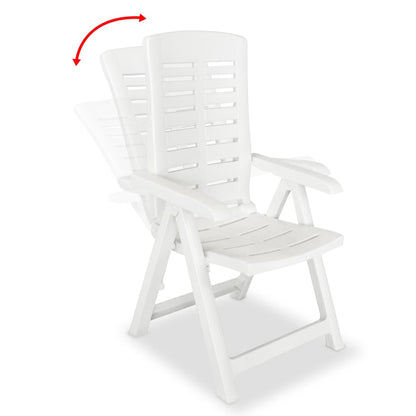 Reclining Garden Chairs 4 pcs Plastic White