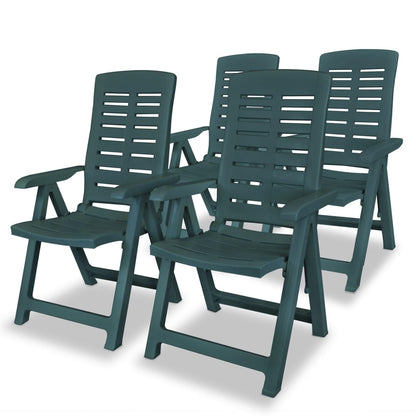 5 Piece Outdoor Dining Set Plastic Green