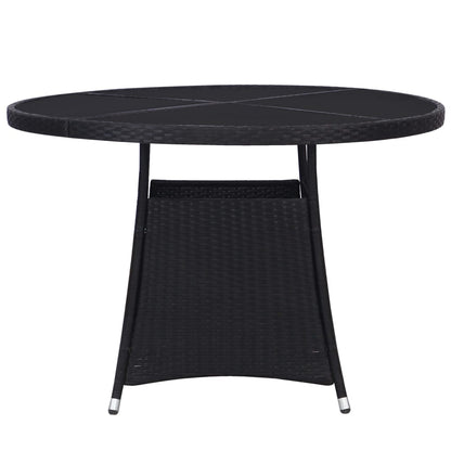 Garden Table Black 110x74 cm Poly Rattan