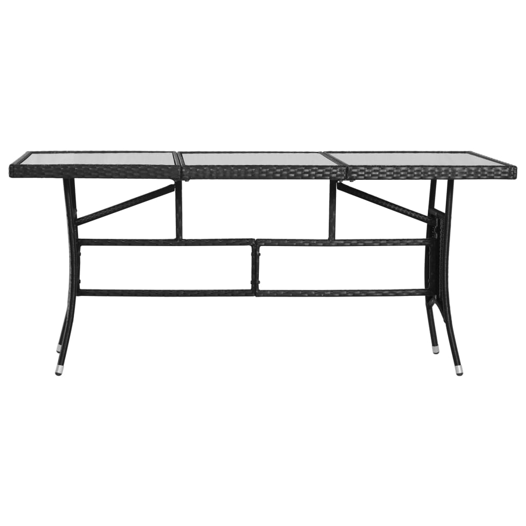 Garden Table Black 170x80x74 cm Poly Rattan