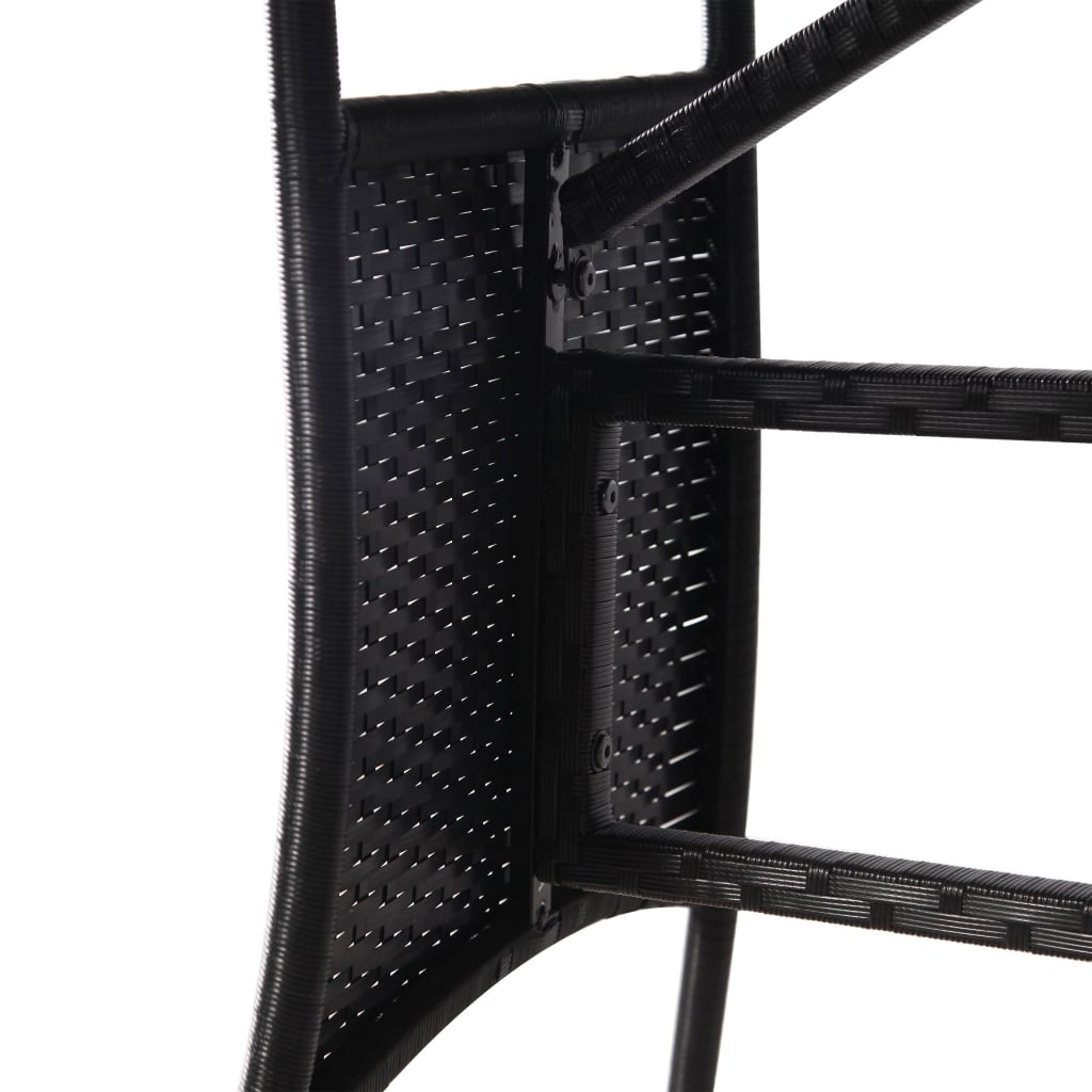 Garden Table Black 170x80x74 cm Poly Rattan