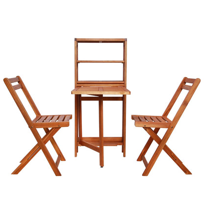 3 Piece Folding Bistro Set Solid Acacia Wood