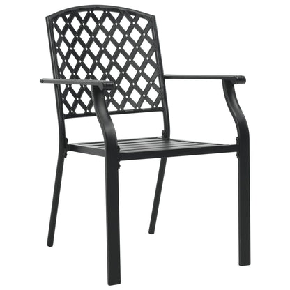 5 Piece Outdoor Dining Set Steel Black