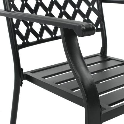 5 Piece Outdoor Dining Set Steel Black