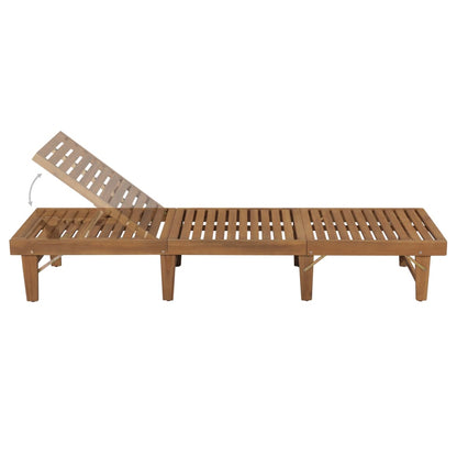 Folding Sun Lounger Solid Acacia Wood