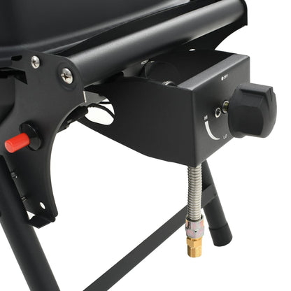 Portable Gas BBQ Grill with Cooking Zone Black