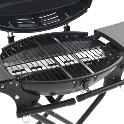 Portable Gas BBQ Grill with Cooking Zone Black