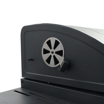 Charcoal-Fueled BBQ Grill with Bottom Shelf Black