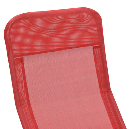 Folding Sun Loungers 2 pcs Textilene Red