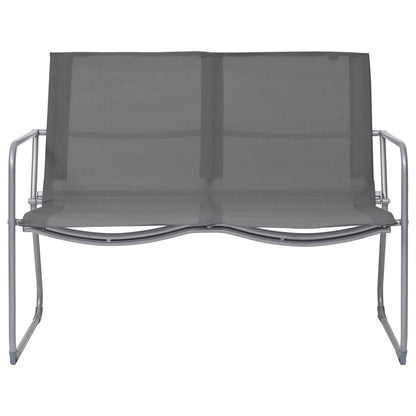 4 Piece Garden Lounge Set Fabric & Steel Grey