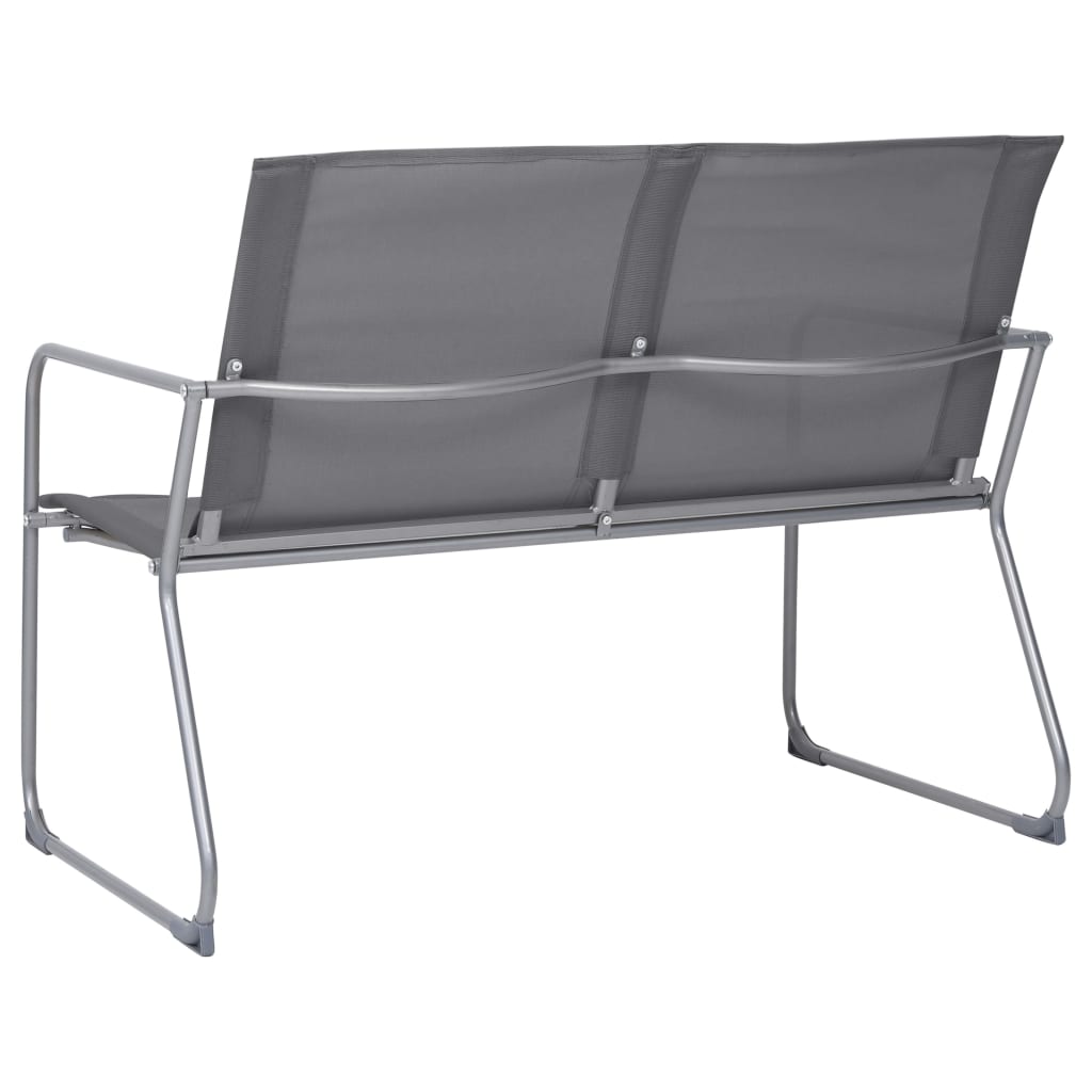 4 Piece Garden Lounge Set Fabric & Steel Grey